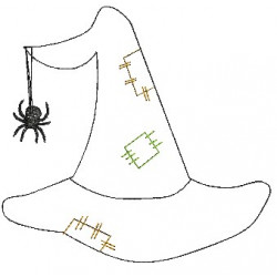 Stickdatei- Halloween Doodle Hexenhut